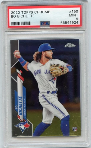 2020 TOPPS CHROME #150 BO BICHETTE ROOKIE CARD RC, BLUE JAYS - PSA 9 MINT (1924)