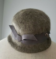 Vintage Derby Hat 50's 60's Union Made Mrs. James New York Felt Wool Bowler Mill