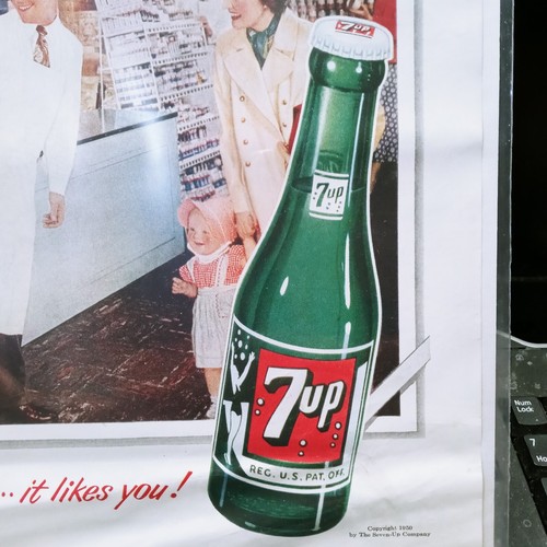 vintage 7Up soda print ad. fresh up with 7UP.Family, Grocery Store. Boomers. - Picture 3 of 7