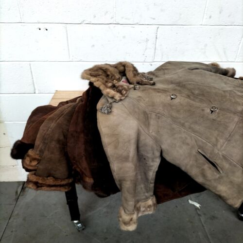Job Lot Of 7 Vintage Real Sheepskin Shearling & Mink Fur Women’s Coats - Picture 24 of 24