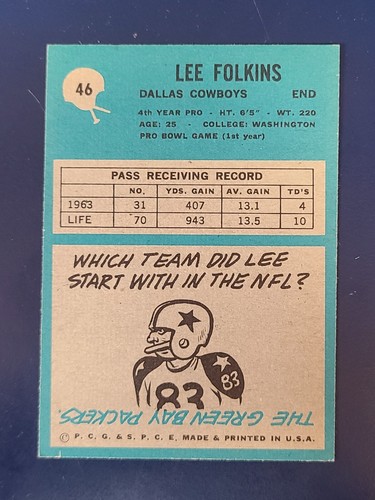 Tarjetas de fútbol americano Philadelphia 1964 completan el conjunto que elijas #1 - 98 - Imagen 91 de 195