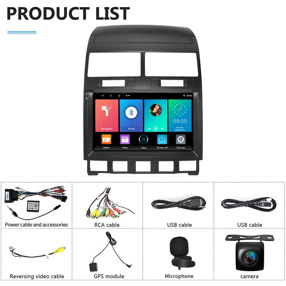 For VW Touareg 7L 2002-2010 Carplay Android 13.0 Car Stereo Radio BT GPS 4+64GB - image 3 of 4