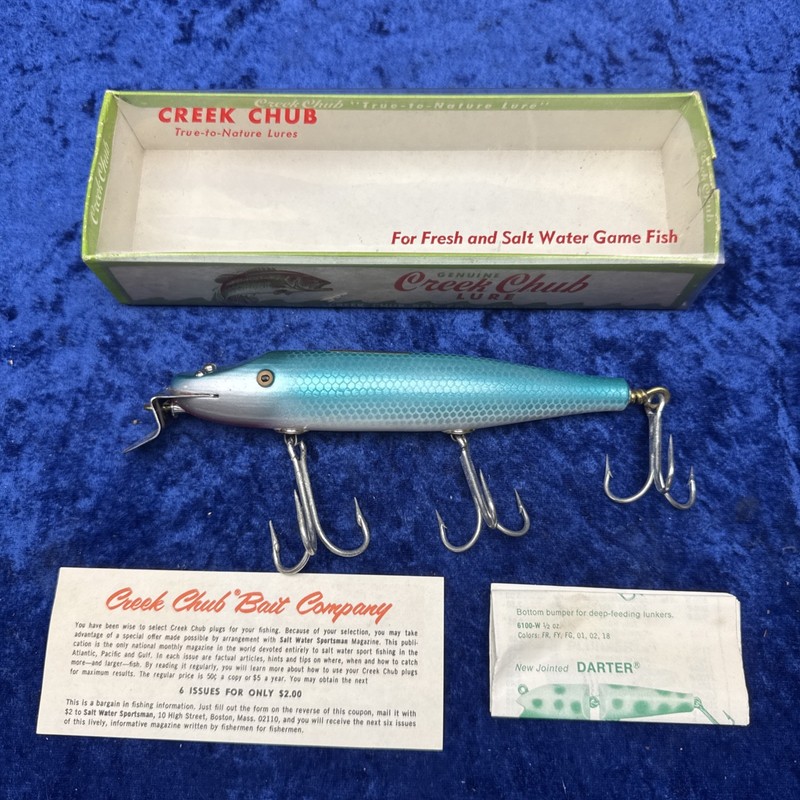 Vintage Creek Chub Husky Pikie Mullet NIB With Catalog And Paper Beautiful