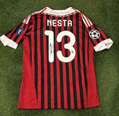 Alessandro Nesta Signed 20011/12 Ac Milan Home Shirt | eBay UK