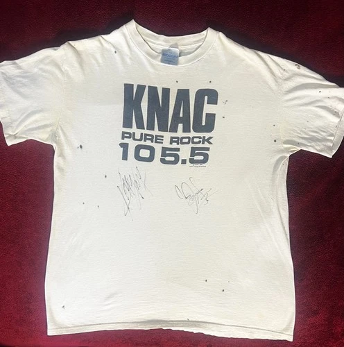 80s 90s KNAC T-shirt Autographed by Kerry King of SL 1980s vintage concert t-shirt, vintage, size XL, single stitch, B+ condition
