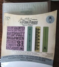 Tim Holtz Sizzix Texture Fades Embossing Folders Halloween Background Boarders