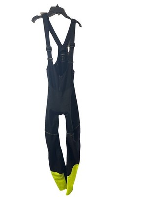 GORE WARE C3 Windstopper Cycling Bib Tights+ Men's Medium Black/ Neon Yellow