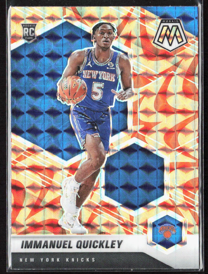 2020-21 Panini Mosaic Immanuel Quickley Reactive Orange Prizm Rookie RC #208
