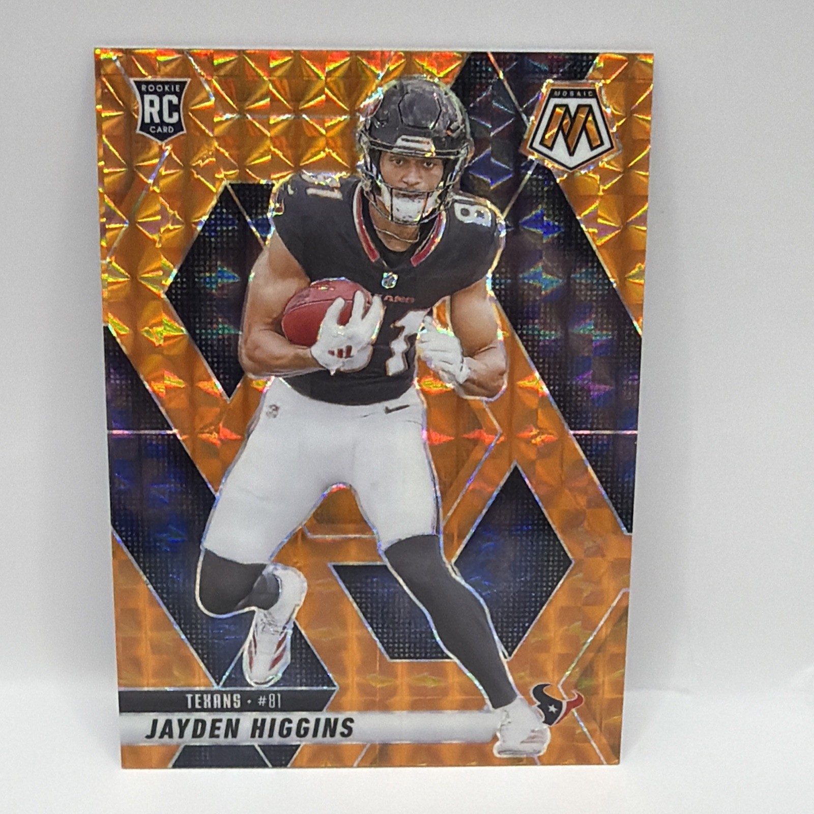 2025 Panini Mosaic #346 Jayden Higgins Mosaic Orange Houston Texans #/199