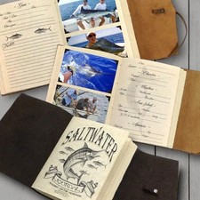 Handmade Saltwater Fishing Journal, Photo Album, Sportfishing, Logbook, Leather