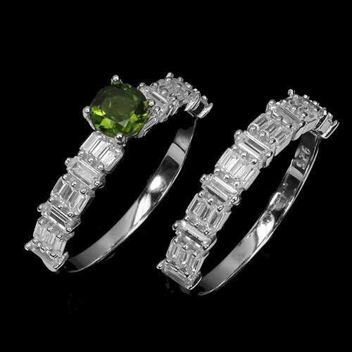 925 Sterling Silver Ring Round Chrome Diopside 5mm Gemstone Jewelry Matching 6.5