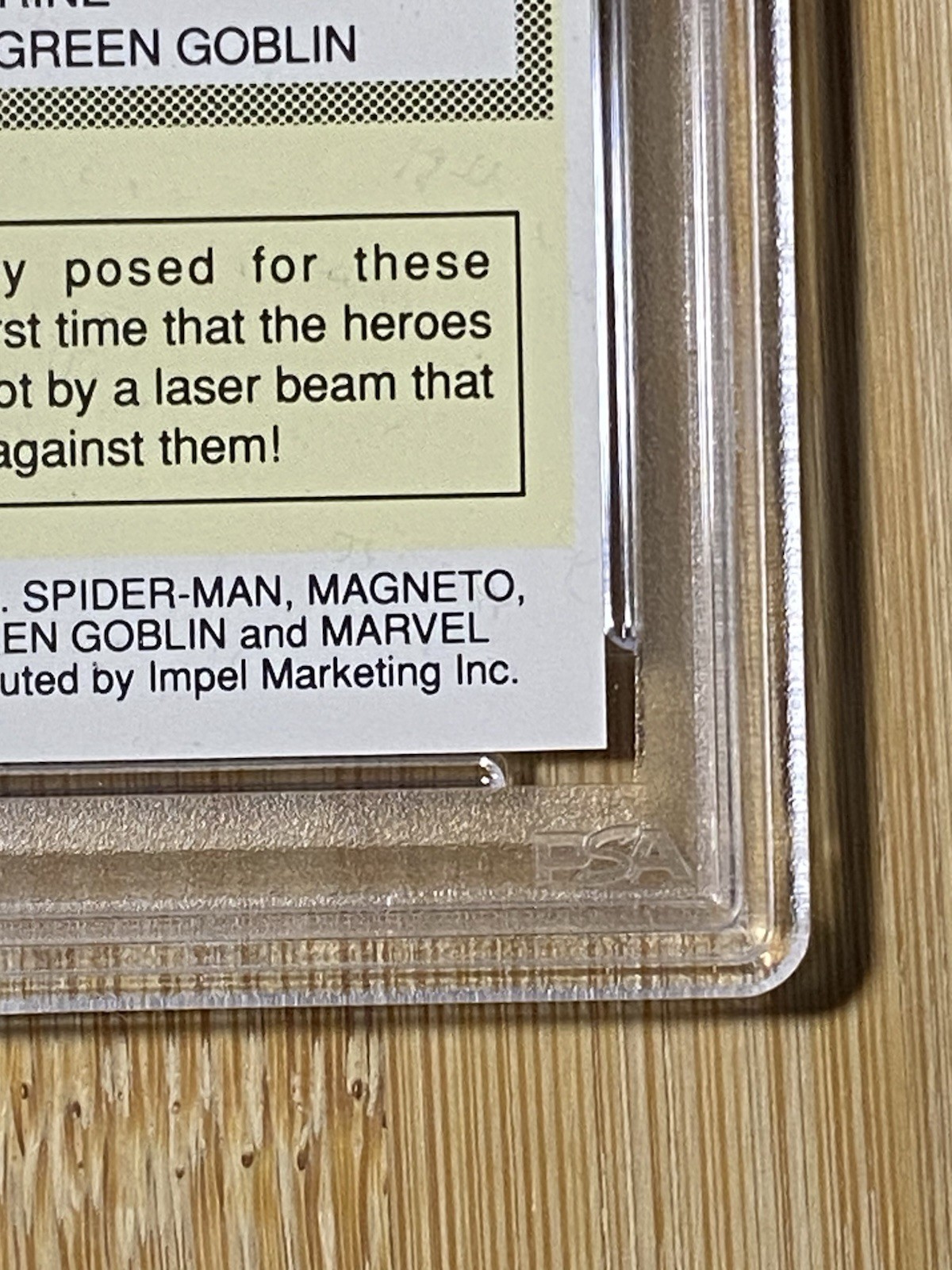 1990 Marvel Universe Spider-Man VS Goblin Hologram #MH5 PSA 8 view 8