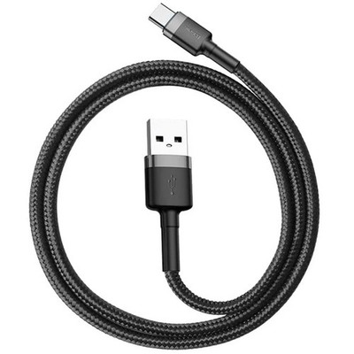 Kabel Baseus Cafule 3A USB-A für USB-C 0.5m Datenkabel Schnellkabel Schwarz-Grau