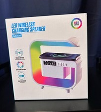 MINI LED Wireless Charging Speaker With RGB Lighting- White