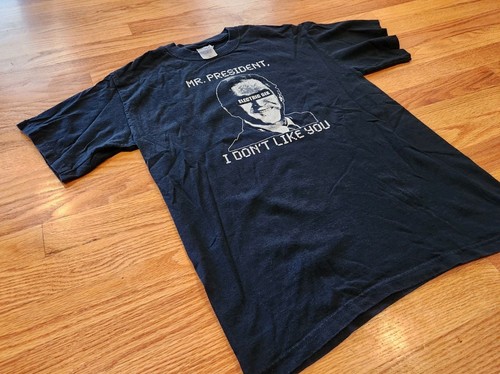 Electric Six Mr President I Don't Like You Shirt M Double Sided Y2K George Bush - Picture 17 of 24