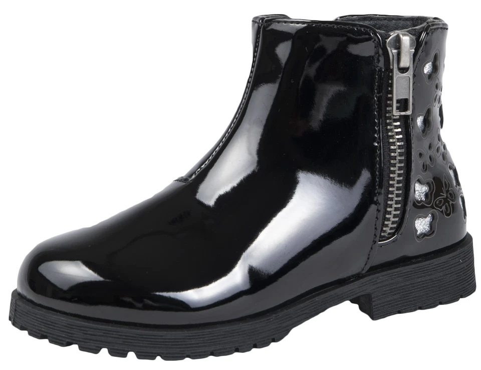 BMS Buckle My Shoe Girls Faux Leather Mid Calf Glitter Ankle Boots Shoes Size - Image 2 of 4