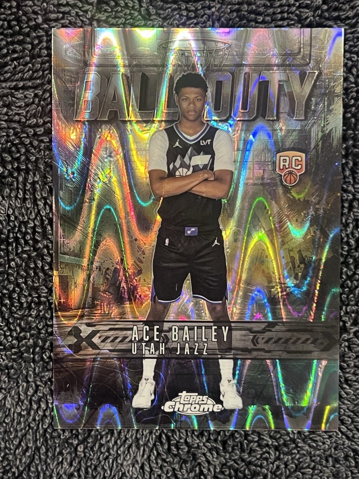 2025-26 Topps Chrome / Ace Bailey /Ray Wave / Ball of Duty Refractor (RC)