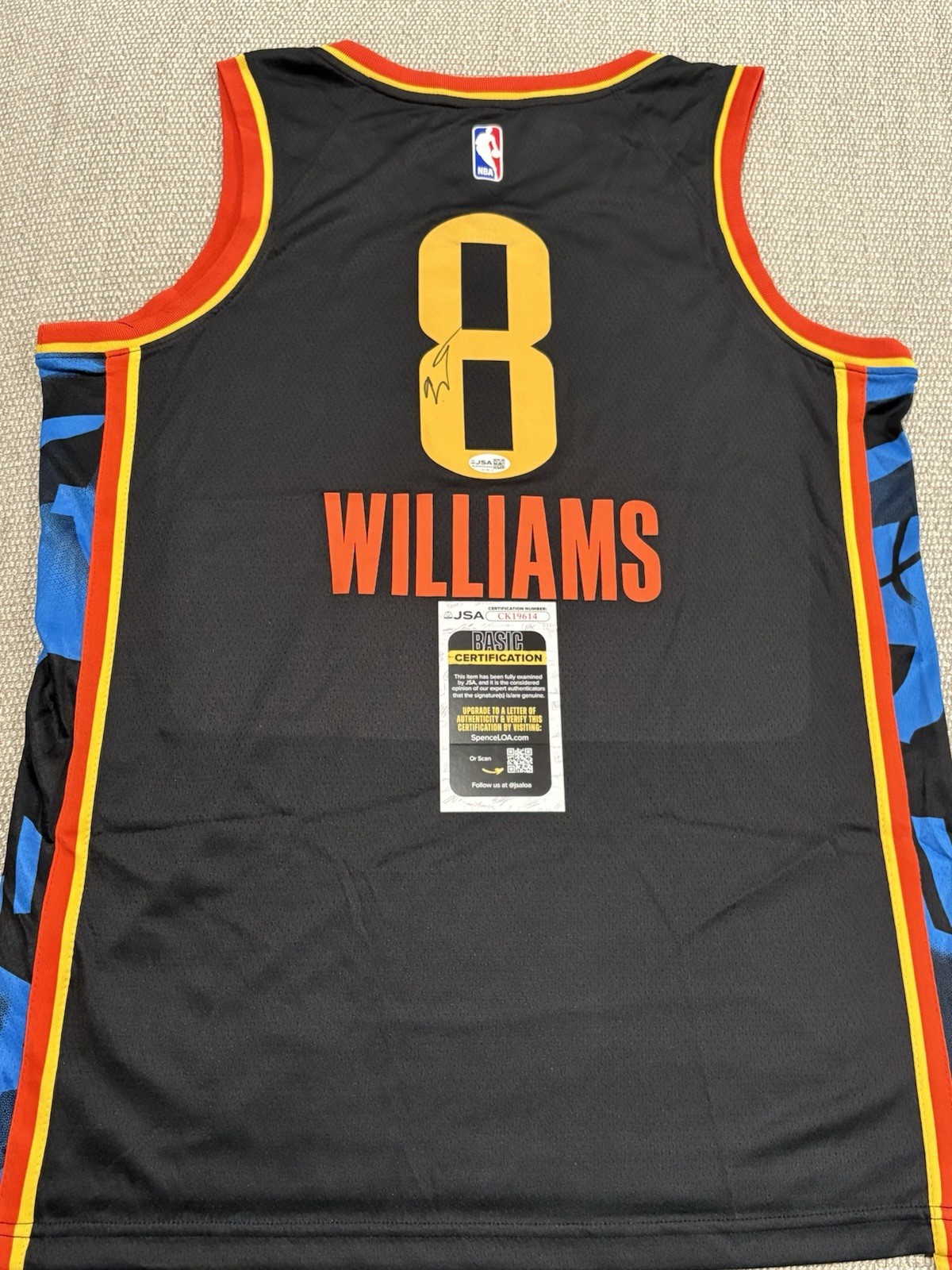 JSA COA JALEN WILLIAMS Signed Autographed Oklahoma City Thunder OKC Jersey 