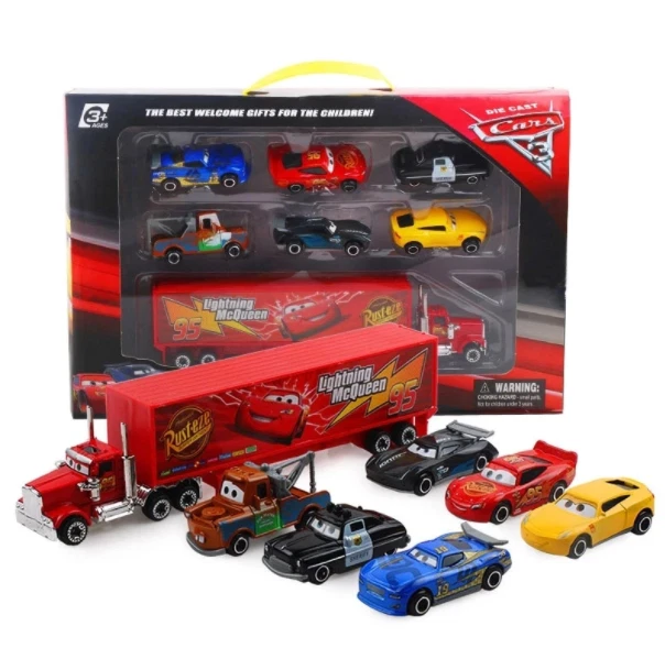 Camión diecast 7 piezas Disney Pixar Cars Lightning McQueen Jackson Storm Mack Foto 3 de 4