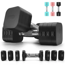 20lb Adjustable Dumbbell Set, 4-in-1 Free Weights, Home Gym Strength Training