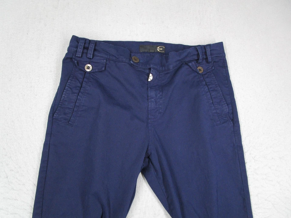 Just Cavalli Pants Mens 48 Navy Blue Made in Italy Twill Chino Luxury 33x32 - Image 2 of 4