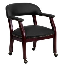 Flash Furniture Sarah Bomber Jacket Brown Luxurious Conference Chair with Accent