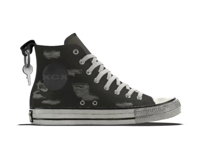 Converse Charli XCX party girl collab Mens 9 sneaker black | eBay
