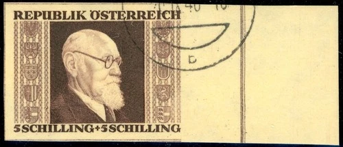 1946 -4 Marken aus RENNER-Block- ANK. Nr. 780 B-783 B geschnitten, gest.