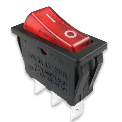 Zing Ear ZE-235L Red Illuminated Rocker Switch On/Off with Neon Light 10.1A 250V