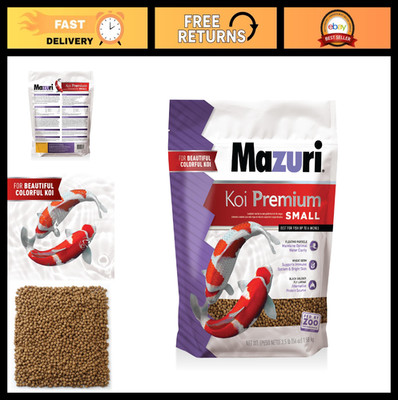 Premium Koi & Goldfish Food - 2mm Pellets, 3.5 LB Bag for Fish up to 6