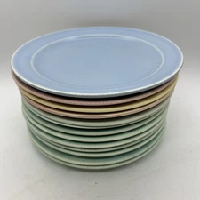 T.S.&T. Lu-Ray Pastels Aqua Green Small Dessert Snack Plates Lot Of 13