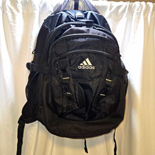 adidas Load Spring Black Backpack Multi-Zip, Mesh Side Pockets, Padded Straps