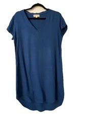 Cloth & Stone Sz Small Blue Short Sleeve Pullover Shirt Dress Resort