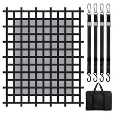 Uimoso Cargo Net Heavy Duty Cargo Net 96" x 81" Adjustable Buckles S-Hooks