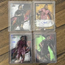 2024 Finest MLS Inter Miami CF 4 card lot w/ Sergio Busquets Gold Auto + Messi
