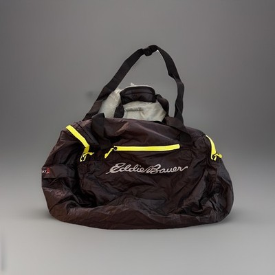 Eddie Bauer RIPPAC STOWAWAY DUFFLE BAG 40L  24x16 Black/Neon Trim,  Luggage