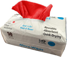 Reusable Microfiber Wipes, 50 Packs, Size 14 Inches X 14 Inches Red 
