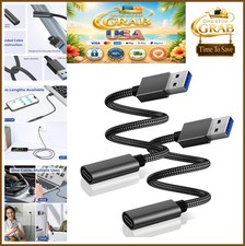 USB 3.0 A Male to USB C Female Adapter Cable 0.75ft 2 Pack 5Gbps Black