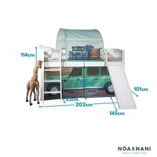 Noa & Nani Moro Cabin Bed Midsleeper with Slide in Classic White
