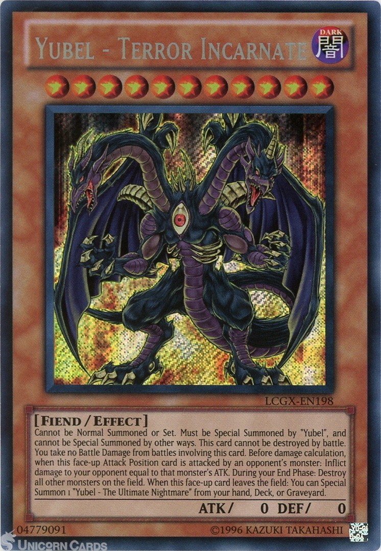 LCGX-EN198 Yubel - Terror Incarnate Secret Rare UNL Edition Mint YuGiOh Card