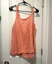 Athleta Orange Linen Sleeveless Tank Top Size...