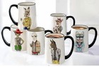 NIB Animal Hipster Coffee Mugs 6pc Set 17.5 oz Stoneware by Signature Housewares — photo 10