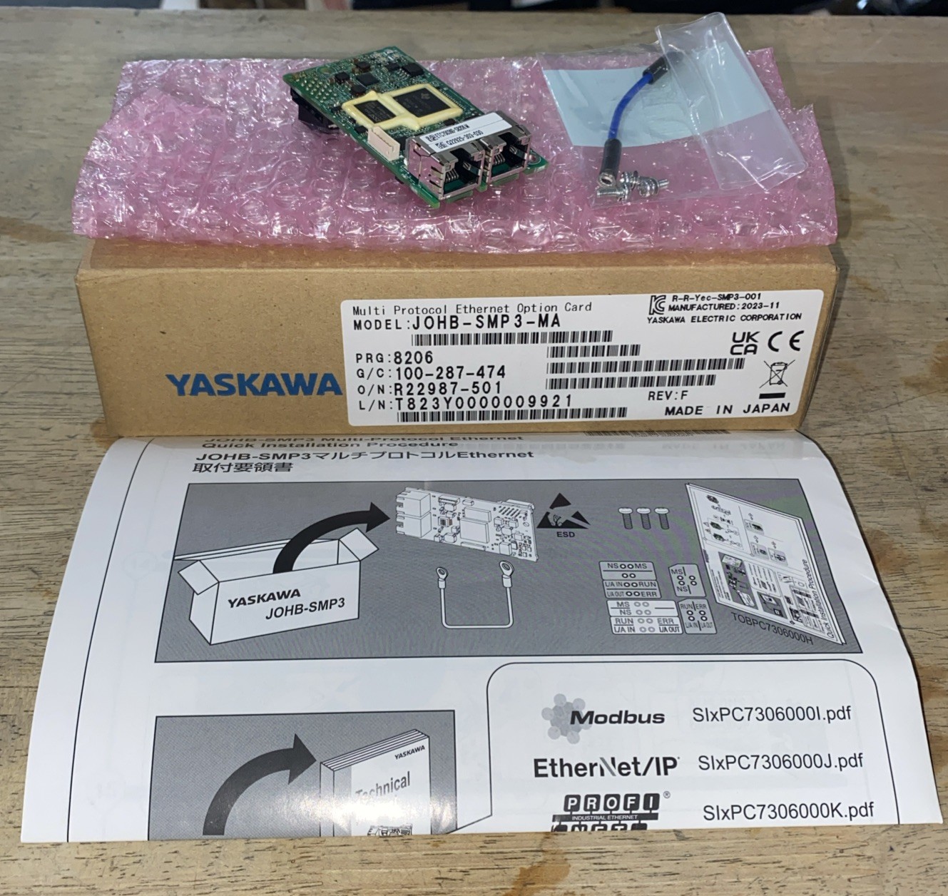 YASKAWA JOHB-SMP3-MA Multi-Protocol Ethernet Option Card Dual Port - GA500 GA700
