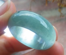 Video Certified Green Natural A JADE Jadeite Circle RING USA. 11    204255 AS