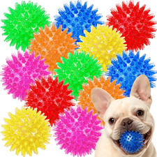 12-Pack Squeaky Spiky Dog Balls, 2.5" Balls for Small Medium Dogs