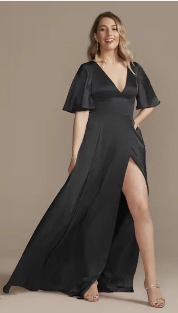 biscotti bridesmaid dress david's bridal Ball Gown David's Hi Low Bridal Dresses Crepeback Satin Scoop Tank Bridesmaid Dress From Davids Bridal Color Poshmark Wedding attire Ruffle Collar Button Maxi atf-kg-07.30.25 A subtle slit adds Size:3xl