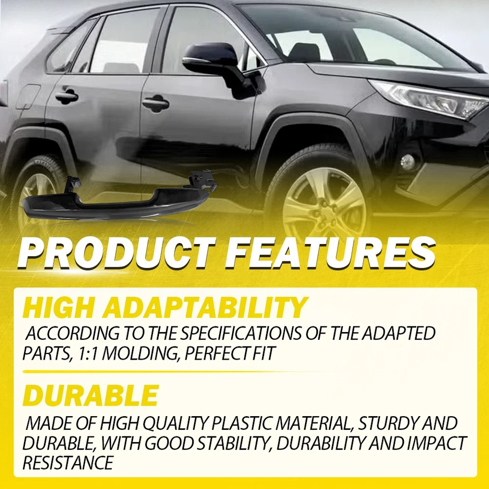 Черная ручка внешней двери со стороны водителя/пассажира для Toyota RAV4 2017-23 EK - Изображение 2 из 4