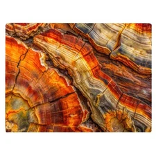 Petrified Wood Grain Agate Marble Kitchen Glass Cutting Board Decorative Gift...
