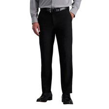 NWT Haggar Men's Dress Pants Black Straight Fit Stretch 32X30 Flex Waistband