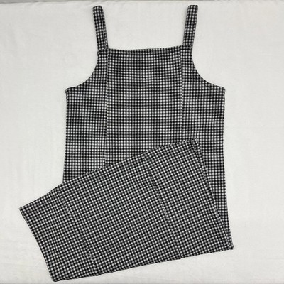 Kiabi black white gingham check high neck mini summer dress Sz XXS